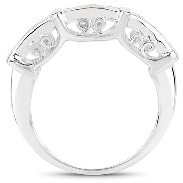 Quintessence Rings Natural Sapphire Sterling Silver Ring Channel Set Multi Colored Sapphires